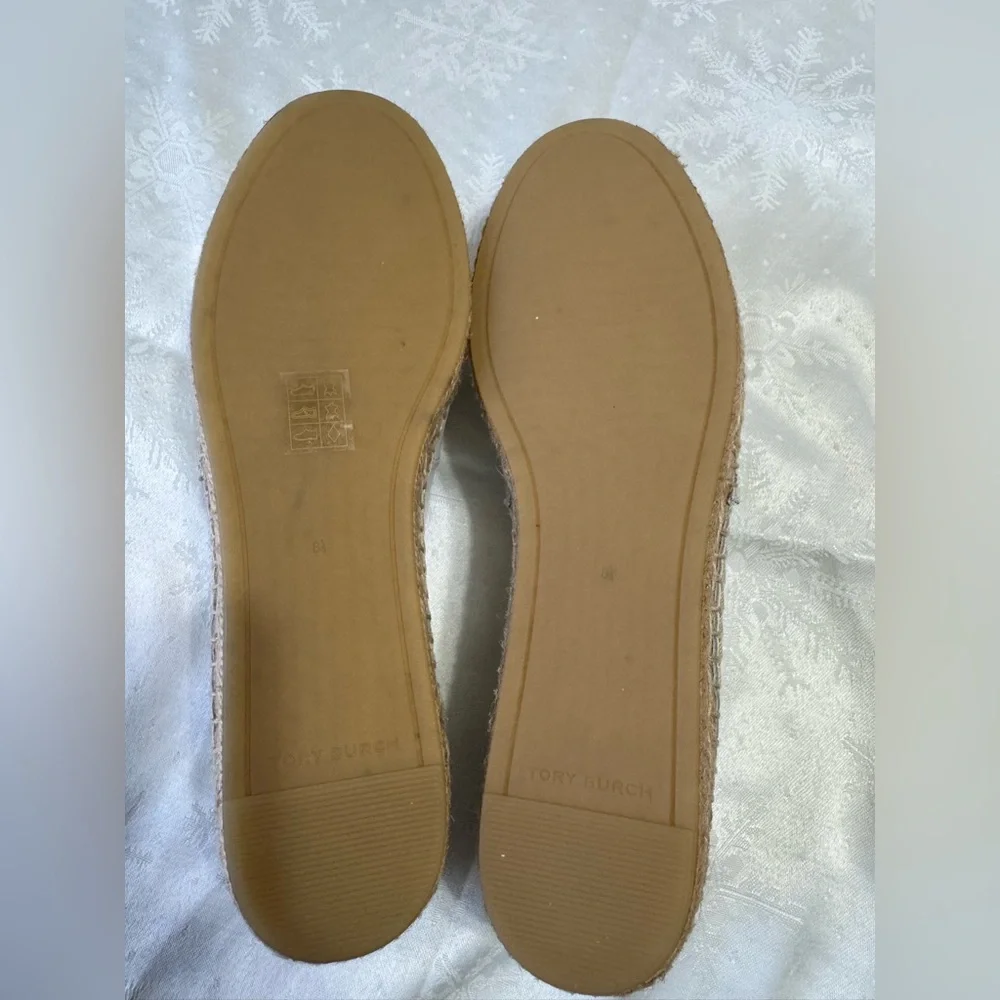Tory Burch White Espadrille Flats Size 8.5